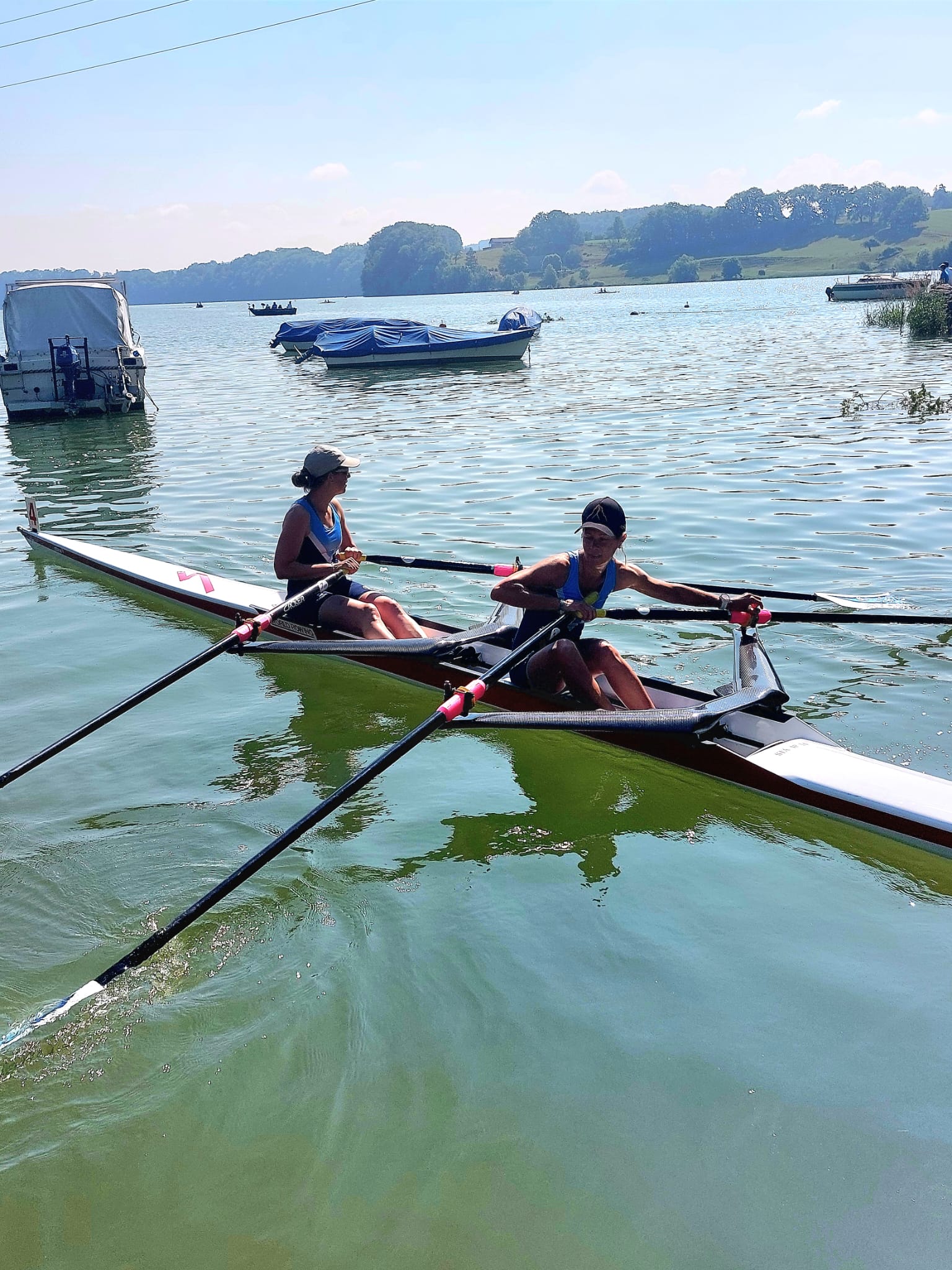 CNM - Leonie & Cindy heading off the pontoon.JPG